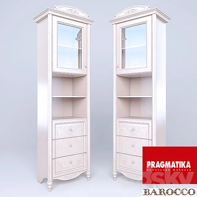 Pragmatika BAROCCO Bookcase with doors and drawers 3ds Max