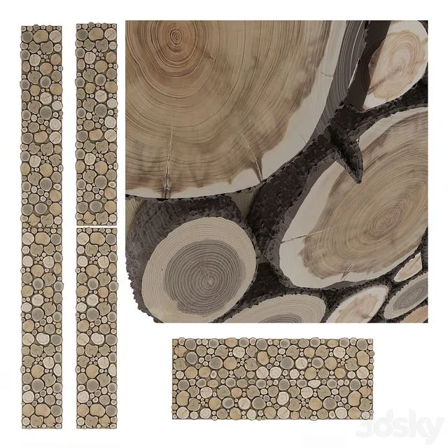 Prefabricated juniper panel 3dsMax Model