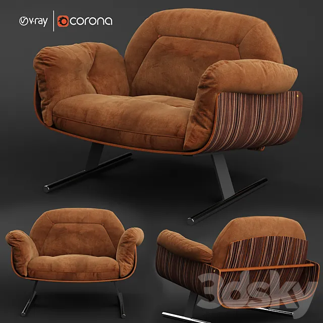 Presidencial Lounge Armchair 3DS Max Model