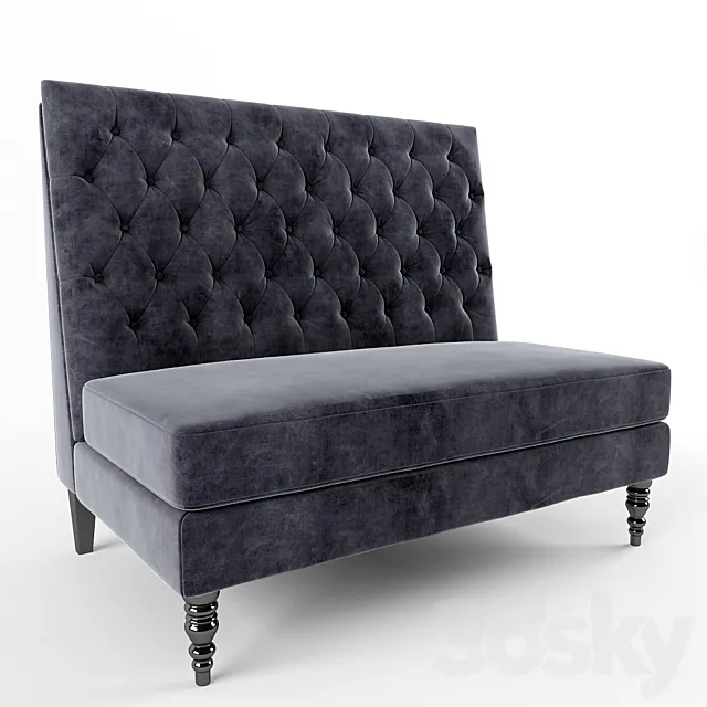 Pri Tucra Velvet Skylark Upholstered Banquette 3ds Max