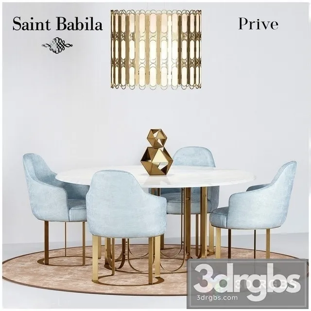Prive Saint Babila Table and Chair 3dsmax Download