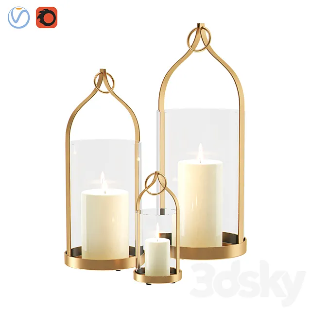 PRIYA Brass Lanterns 3ds Max