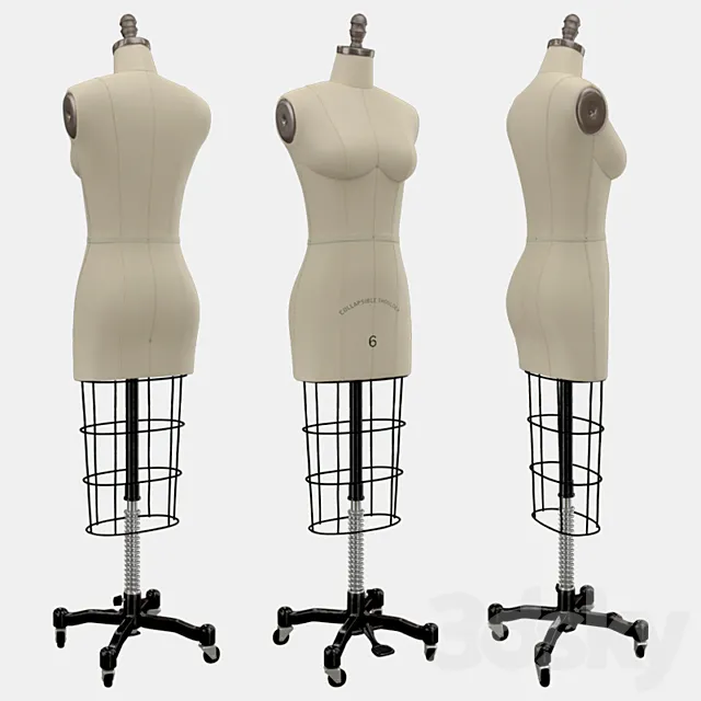 Professional Dress Form With Collapsible Shoulders Size 6 3DS Max Model