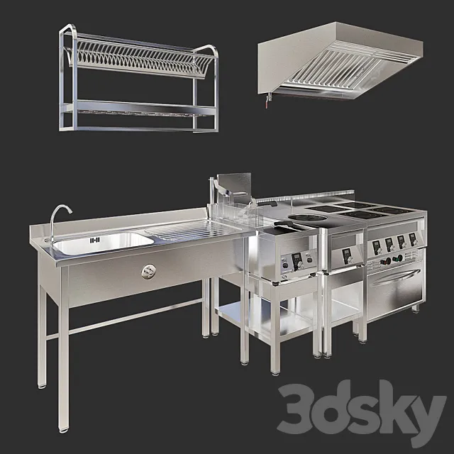 Professional kitchen equipment 3DSMax File