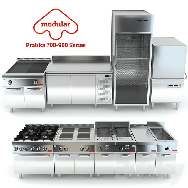 Professional kitchen Modular – collection Pratika 3DSMax File
