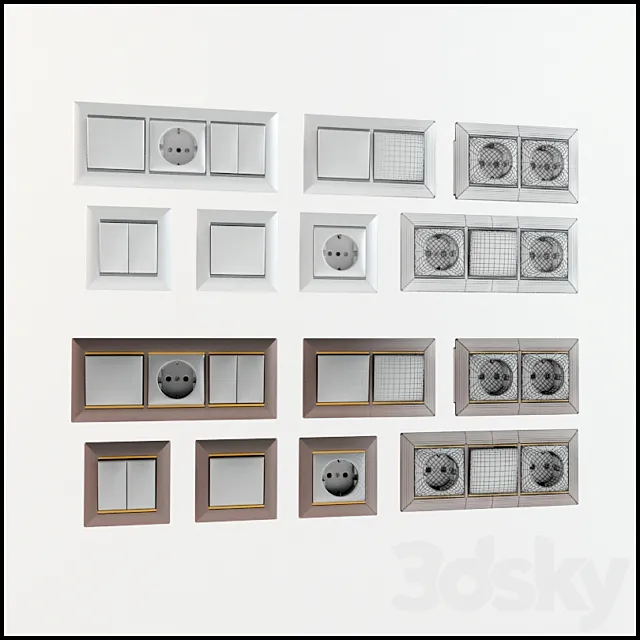 PROFI A set of switches and Sockets 3DSMax File