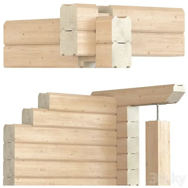 Profiled timber 3dsMax Model