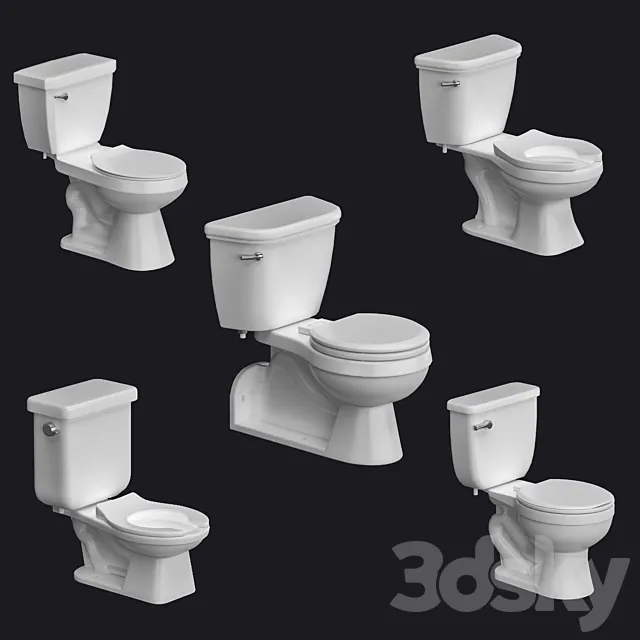 Proflo Toilet bowl and flash tank 3dsMax Model