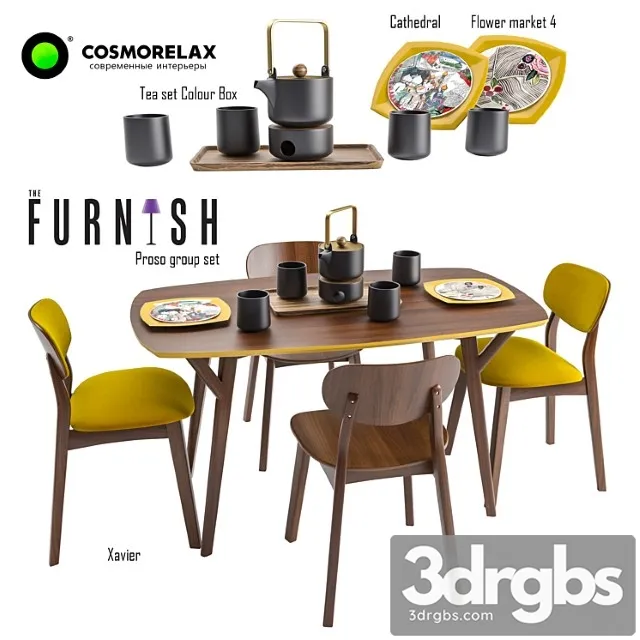 Proso dining group set 2 3dsmax Download