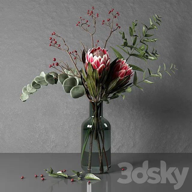 Protea and eucalyptus bouquet 3DSMax File