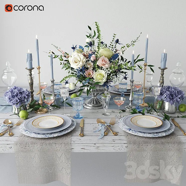 Provence style table setting 3DS Max