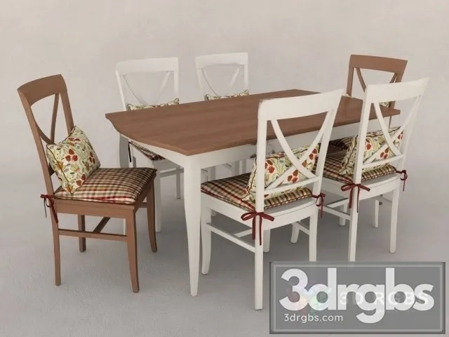 Provence White Table and Chair 3dsmax Download