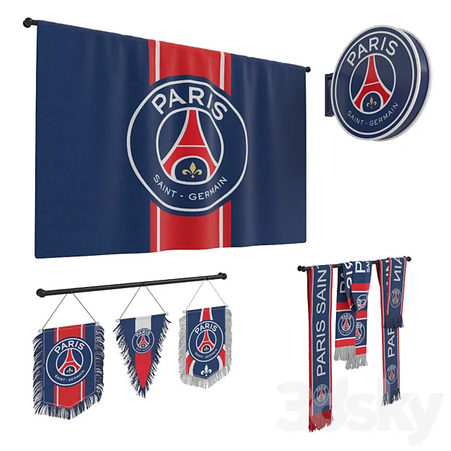 PSG football paraphernalia 3ds Max