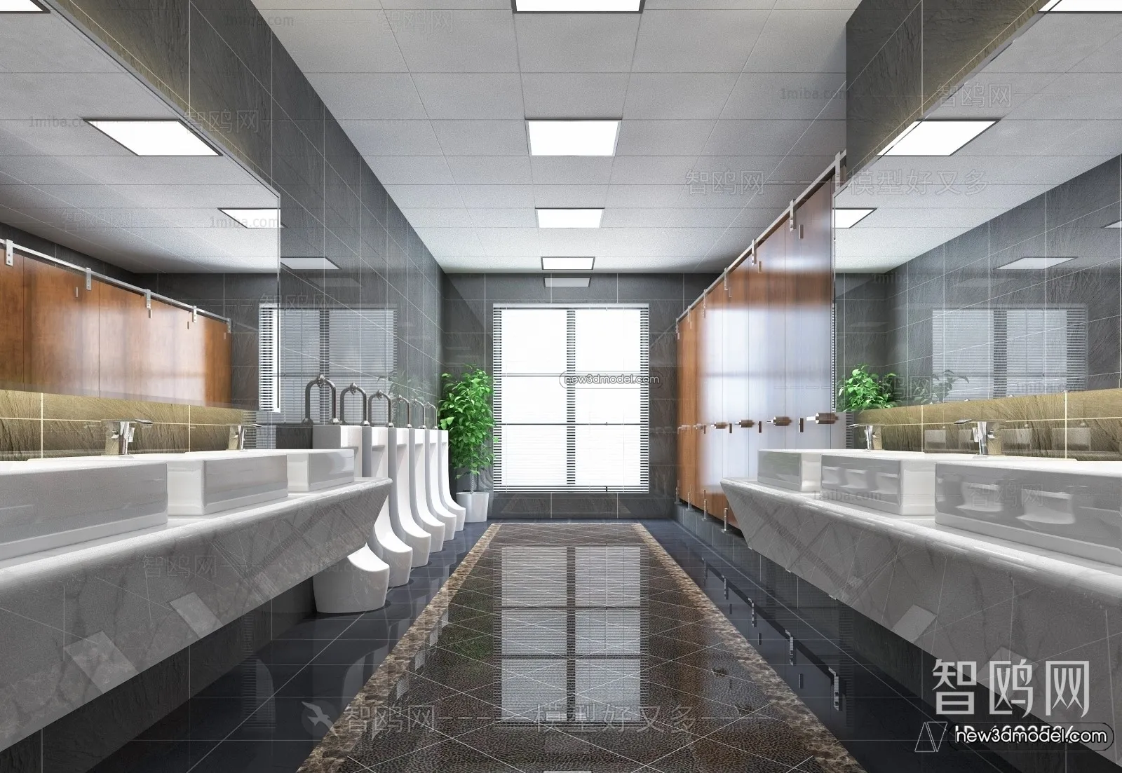 Public Toilet – WC – 3D Interior Scene – 3D Models – 007