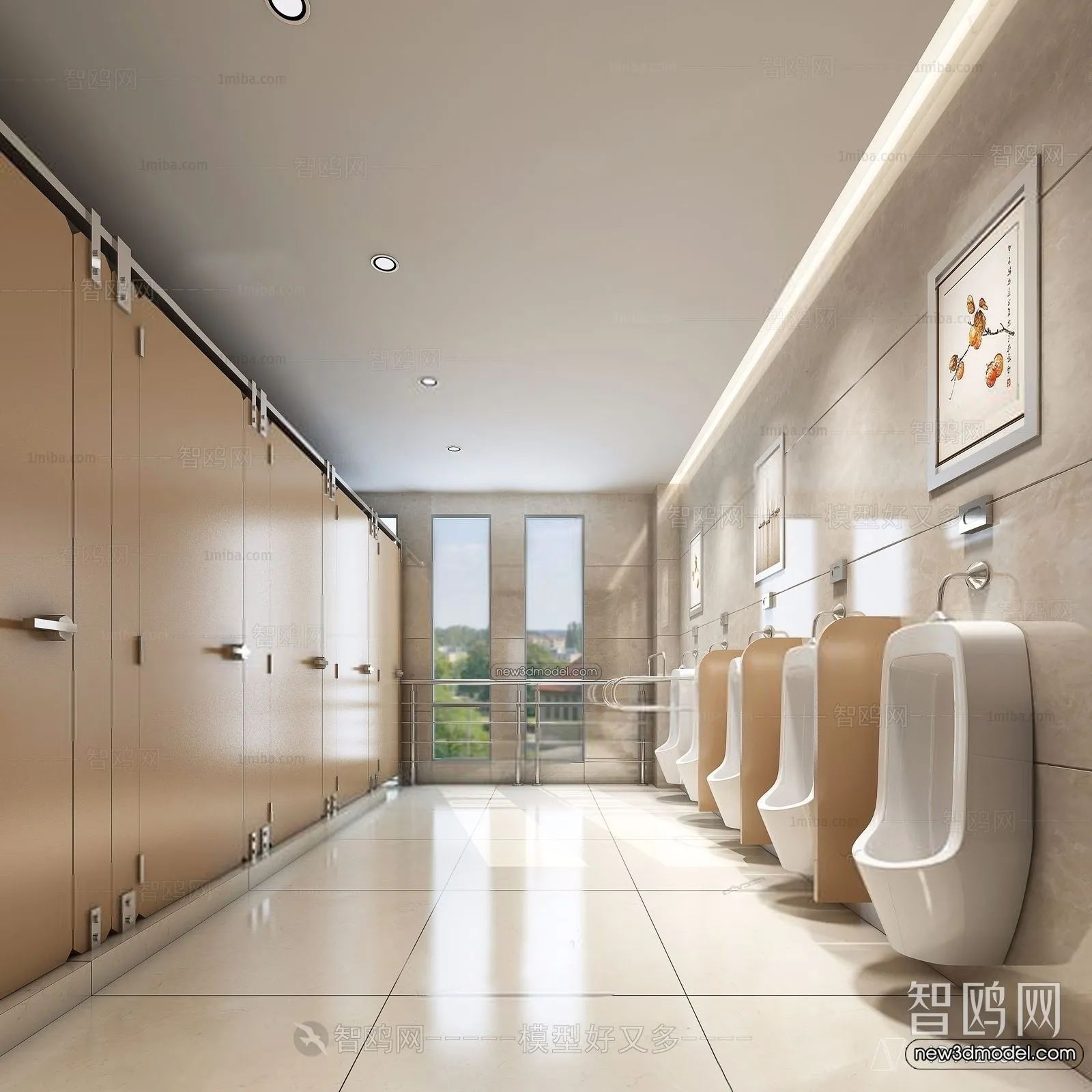 Public Toilet – WC – 3D Interior Scene – 3D Models – 011