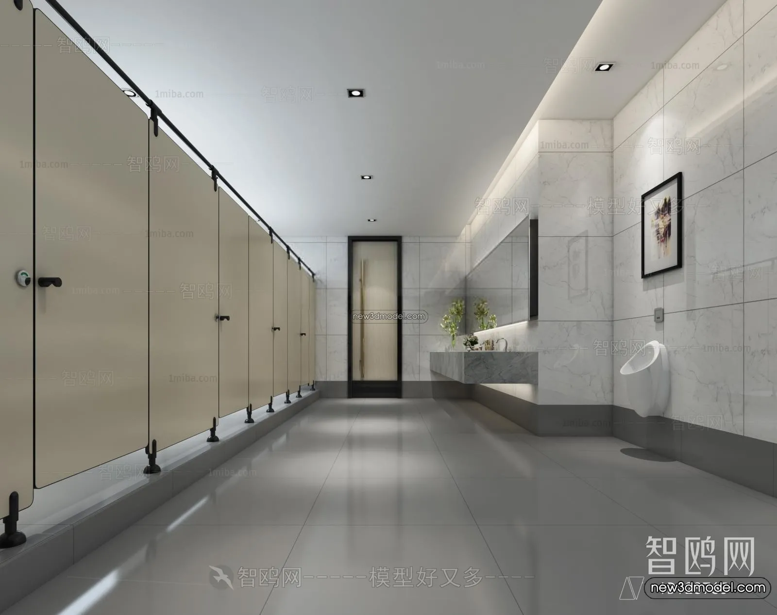 Public Toilet – WC – 3D Interior Scene – 3D Models – 012