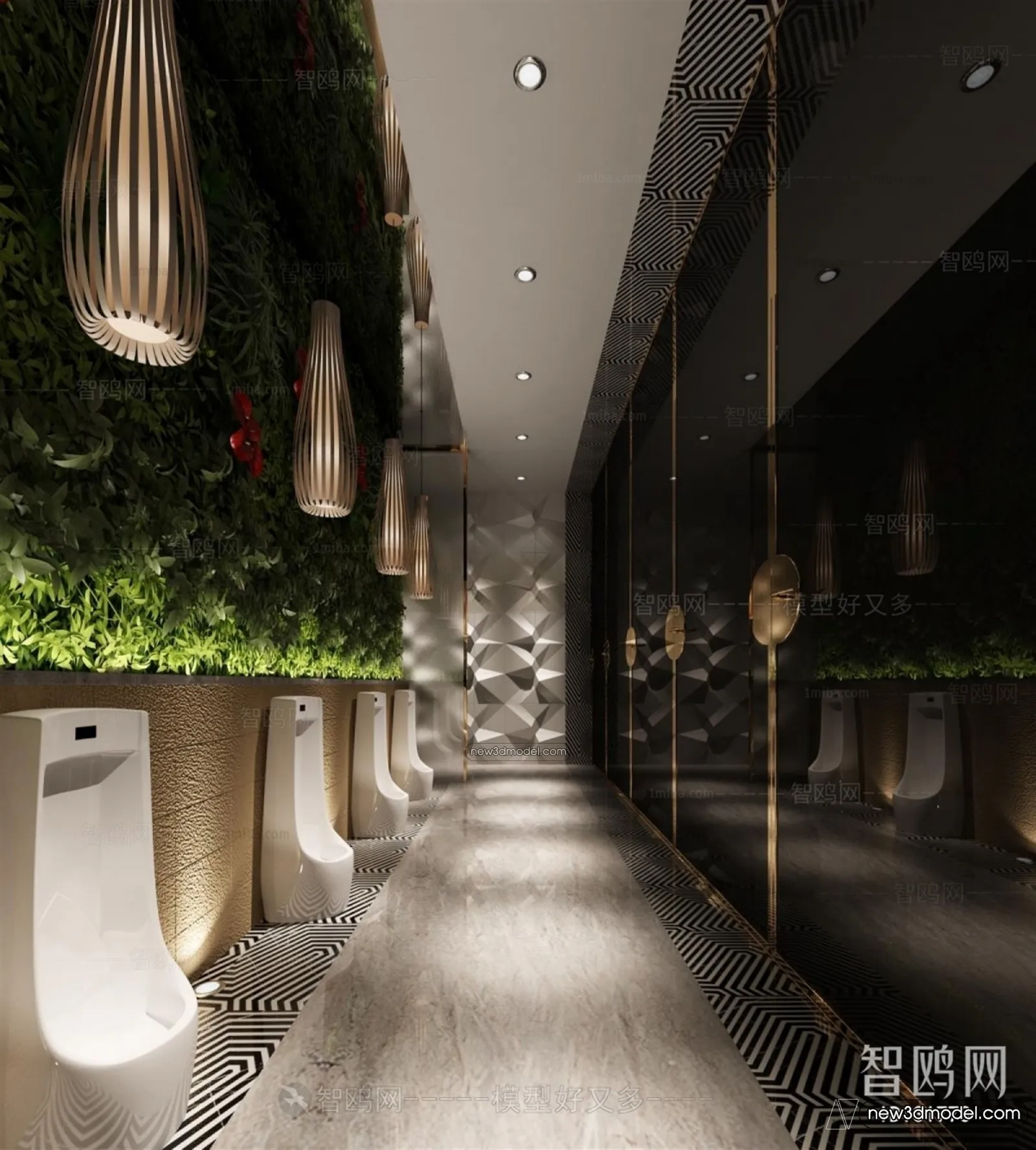 Public Toilet – WC – 3D Interior Scene – 3D Models – 037