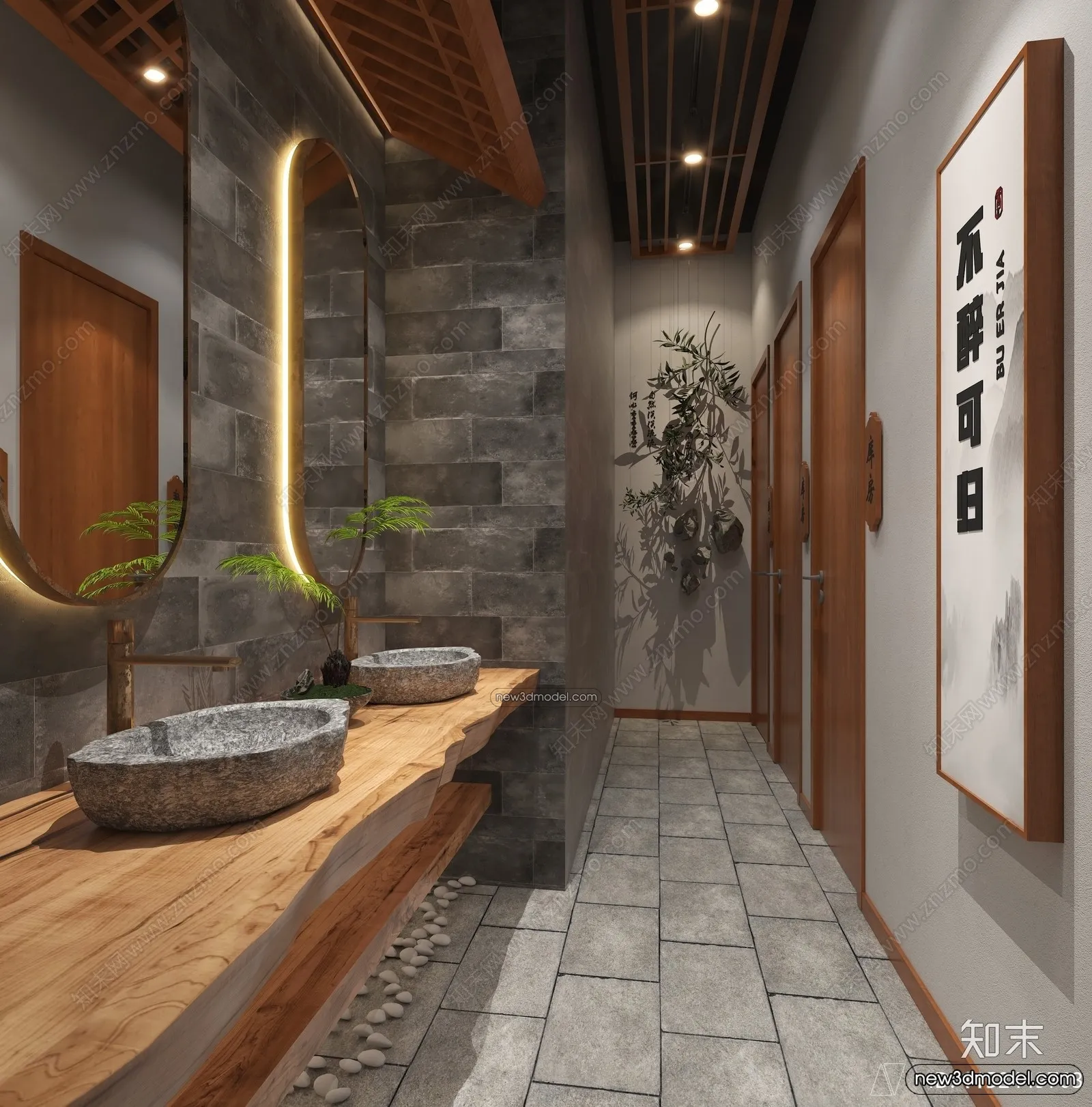 Public Toilet – WC – 3D Interior Scene – 3D Models – 095