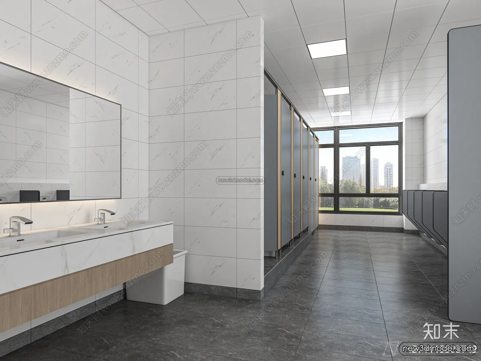 Public Toilet – WC – 3D Interior Scene – 3D Models – 097