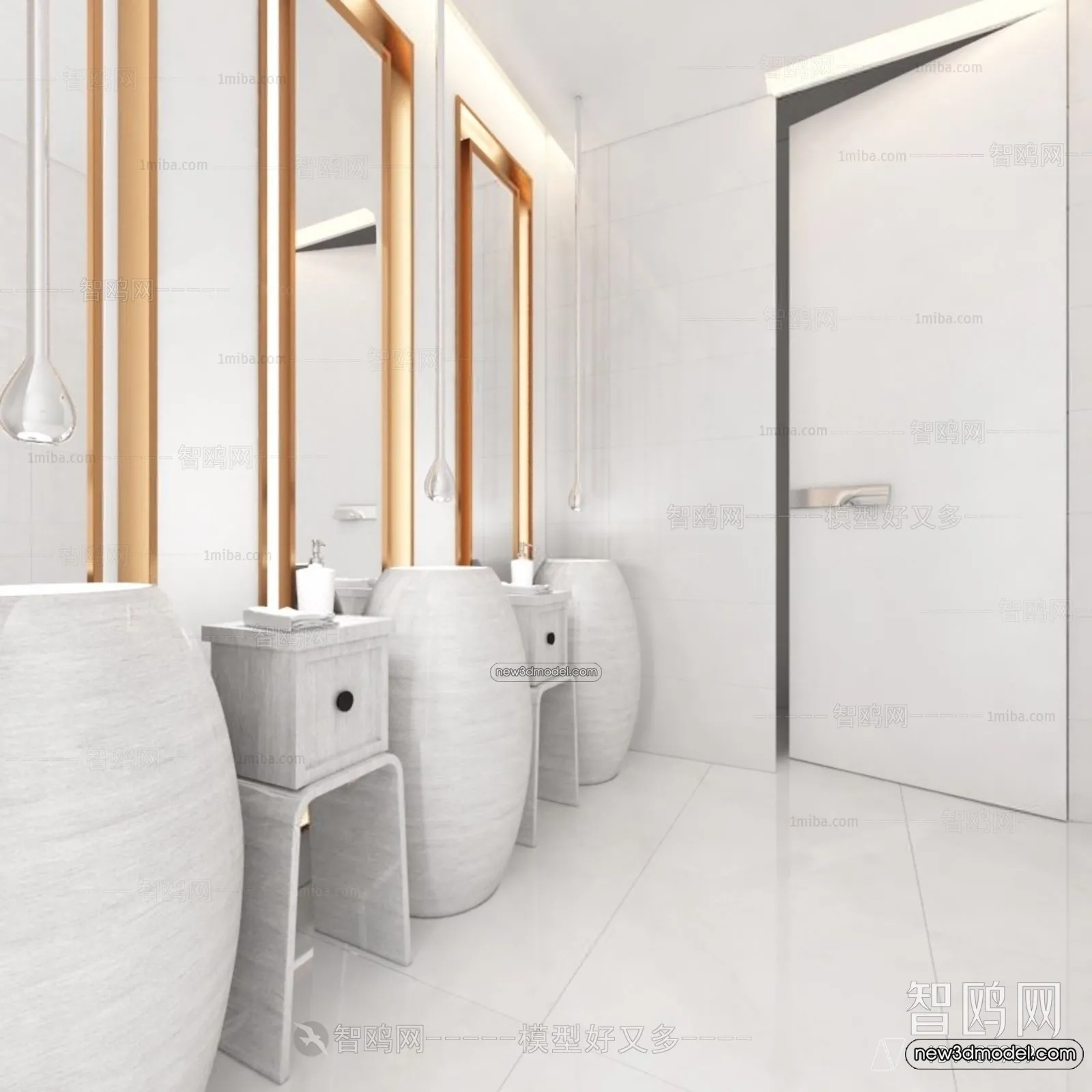 Public Toilet – WC – 3D Interior Scene – 3D Models – 121