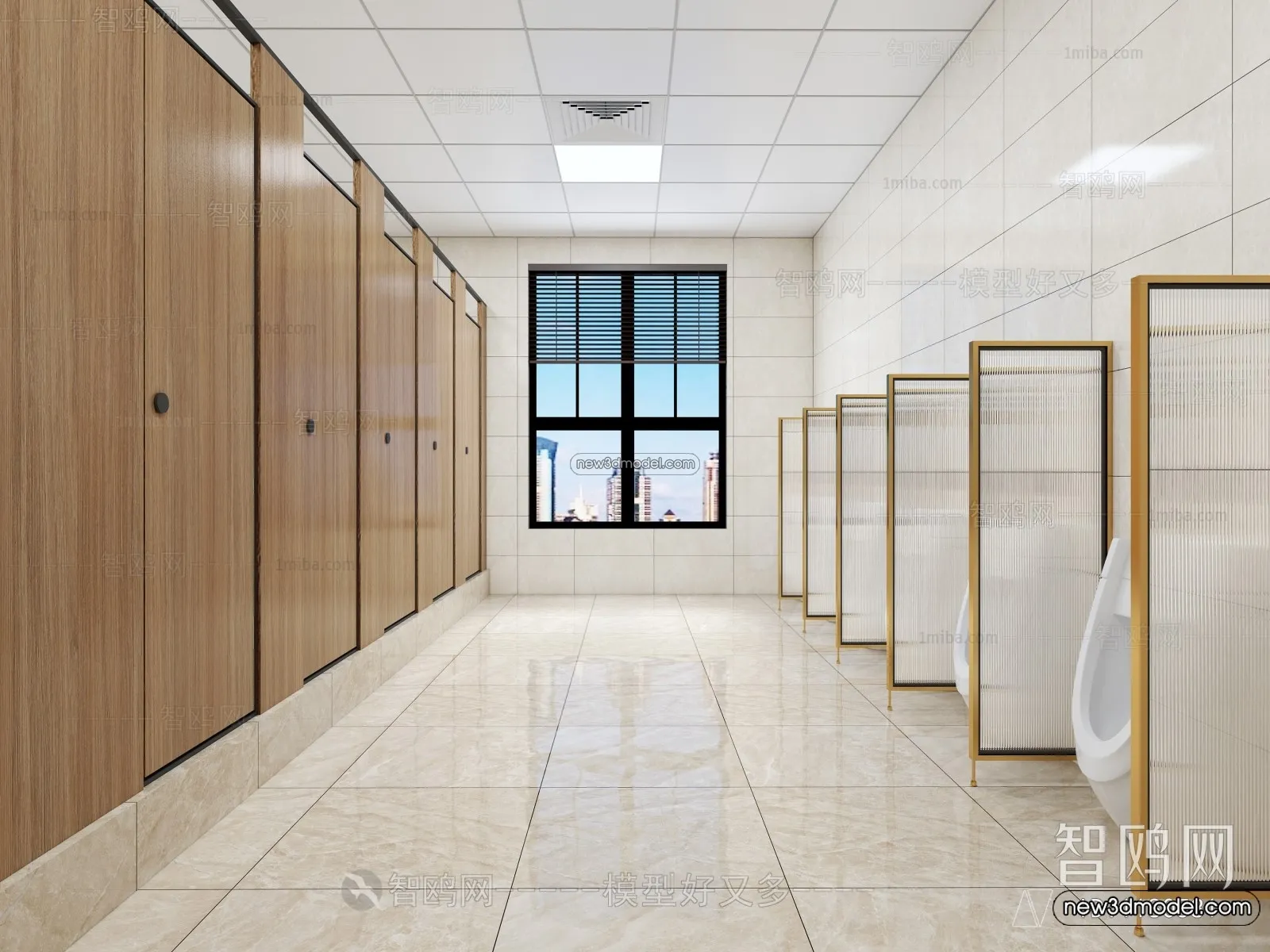 Public Toilet – WC – 3D Interior Scene – 3D Models – 124