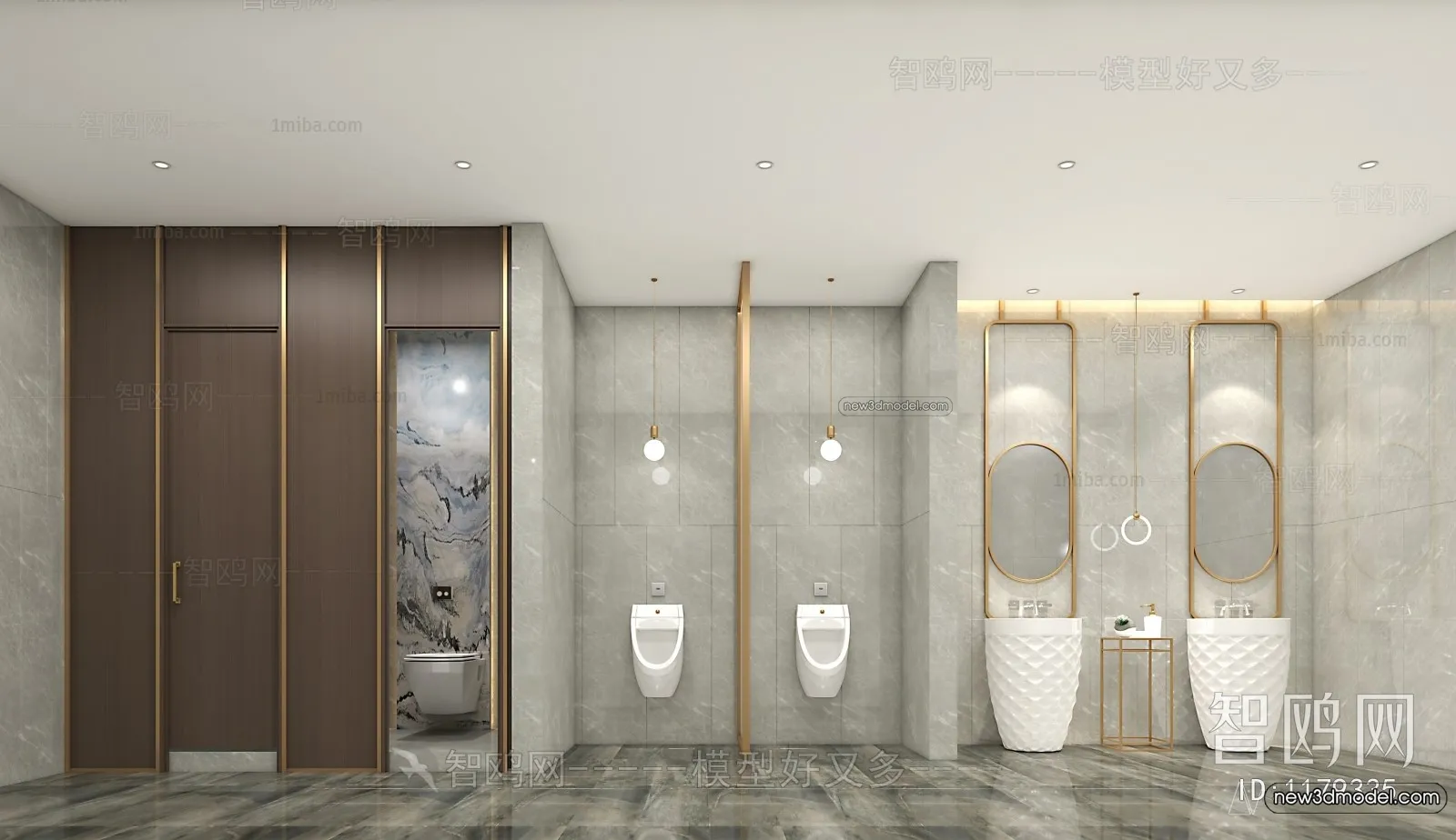 Public Toilet – WC – 3D Interior Scene – 3D Models – 126