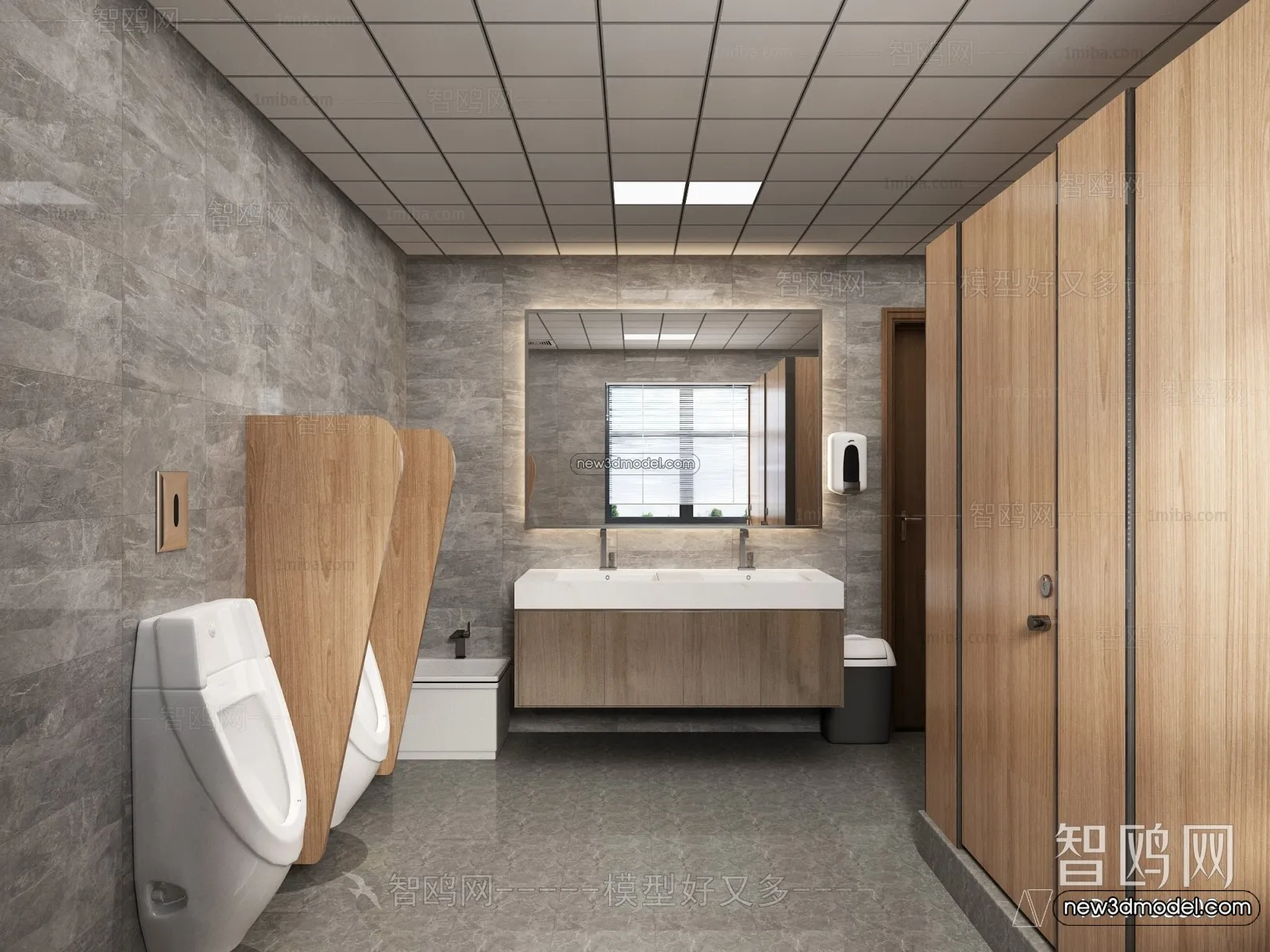 Public Toilet – WC – 3D Interior Scene – 3D Models – 128