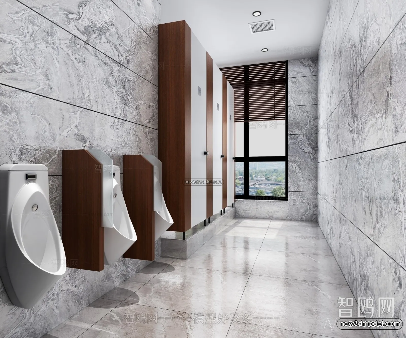 Public Toilet – WC – 3D Interior Scene – 3D Models – 134