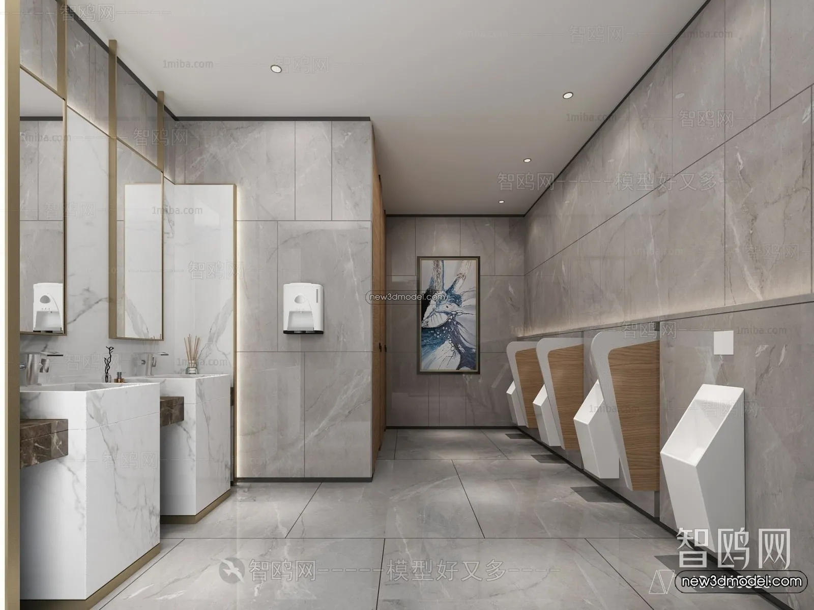 Public Toilet – WC – 3D Interior Scene – 3D Models – 140