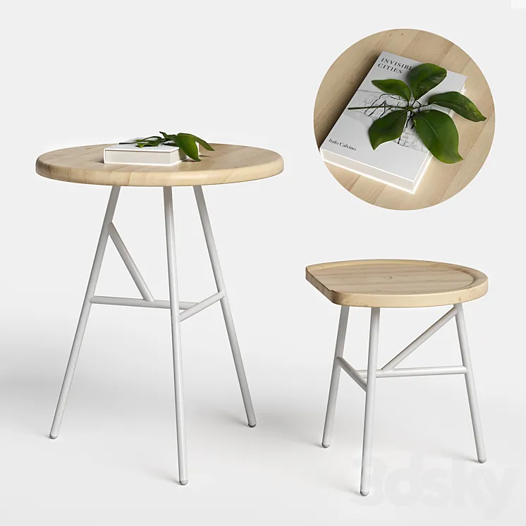 Puccio table & stool 3DS Max