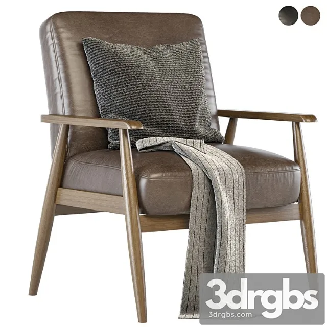 Pulaski wood frame accent chair (mid century modern chair 03  leather)