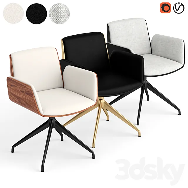 Punt Hug pyramid base chair 3ds Max