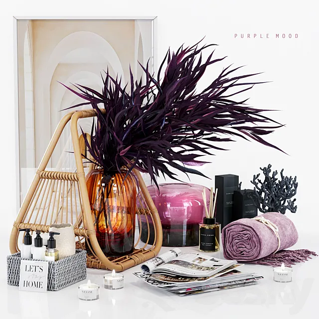 PURPLE MOOD _ Decorative set 3DSMax File