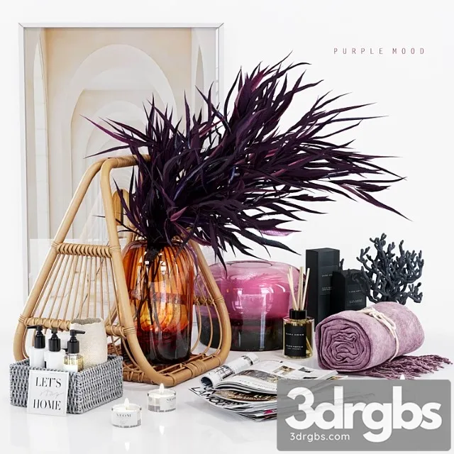 Purple Mood Decorative Set 3dsmax Download