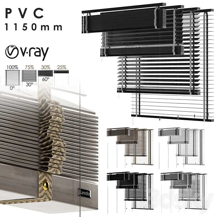 PVC Blind 1150 in 45 mm-Vray 3DS Max Model
