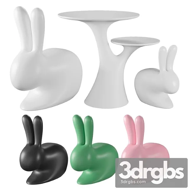 Qeeboo rabbit chair and rabbit tree 3dsmax Download