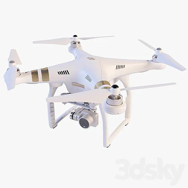 Quadrocopter DJI Phantom 3 Professional 3DS Max Model