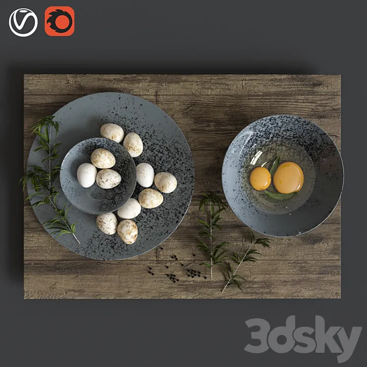 quail eggs 3DS Max