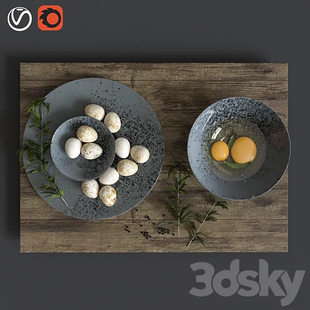 quail eggs 3DSMax File