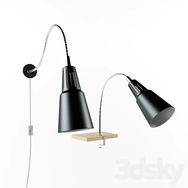 Quart Wall spotlight _ lamp with clamp IKEA 3DSMax File