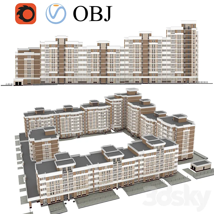 Quarterly building – apartment building 3DS Max