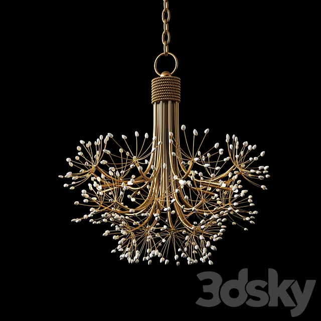 Quartz Nine-Light Chandelier 3DS Max Model