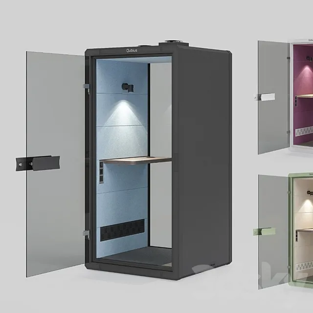 Qubius soundproof phone booth for the open office 3ds Max