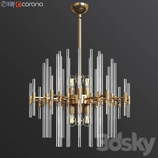 Quebec 6-Light Chandelier 3ds Max