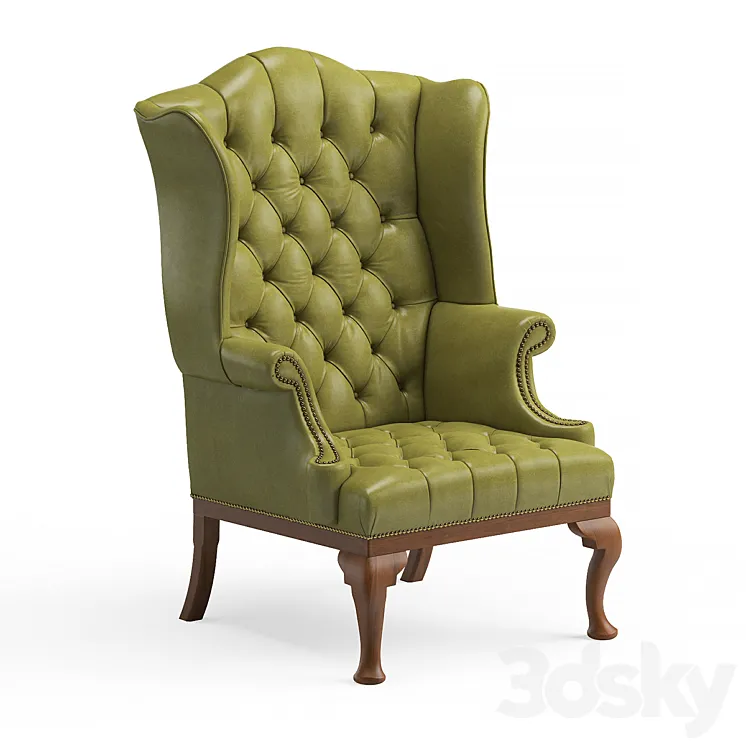 Queen Anne Wing Chair 3DS Max