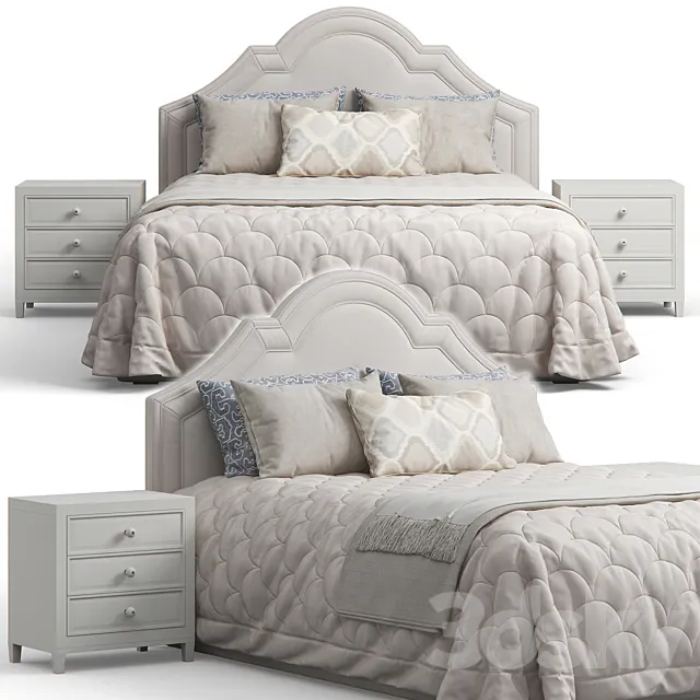 Queen Madison Crown Headboard Bed 3DSMax File