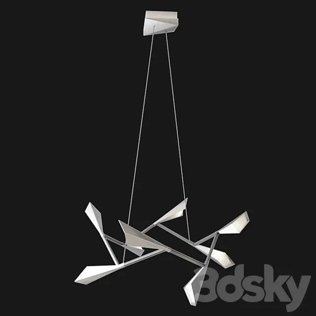Quill LED Chandelier By Hubbardton Forge 3DS Max Model