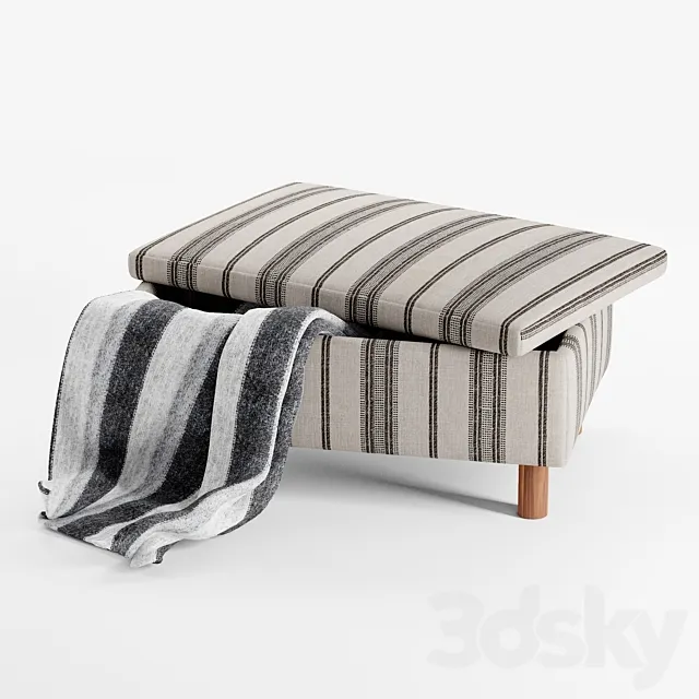 Quinn striped ottoman 3ds Max