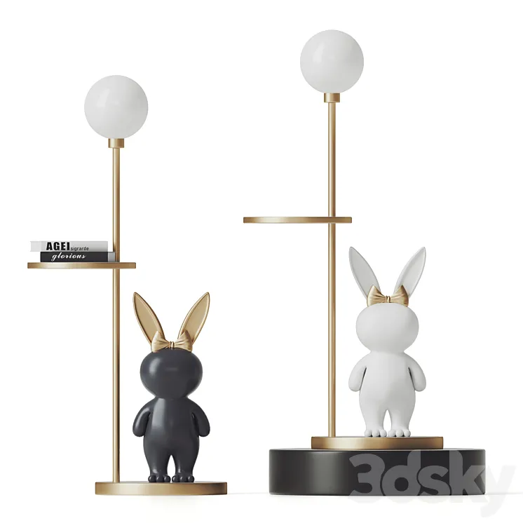 Rabbit Floor Lamp 3DS Max Model