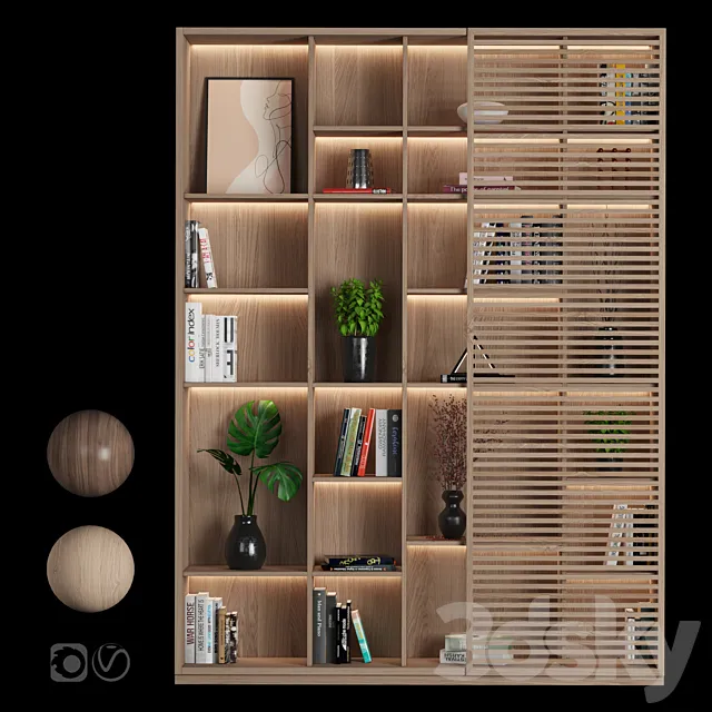 Rack and Bookcase 10 3DS Max Model